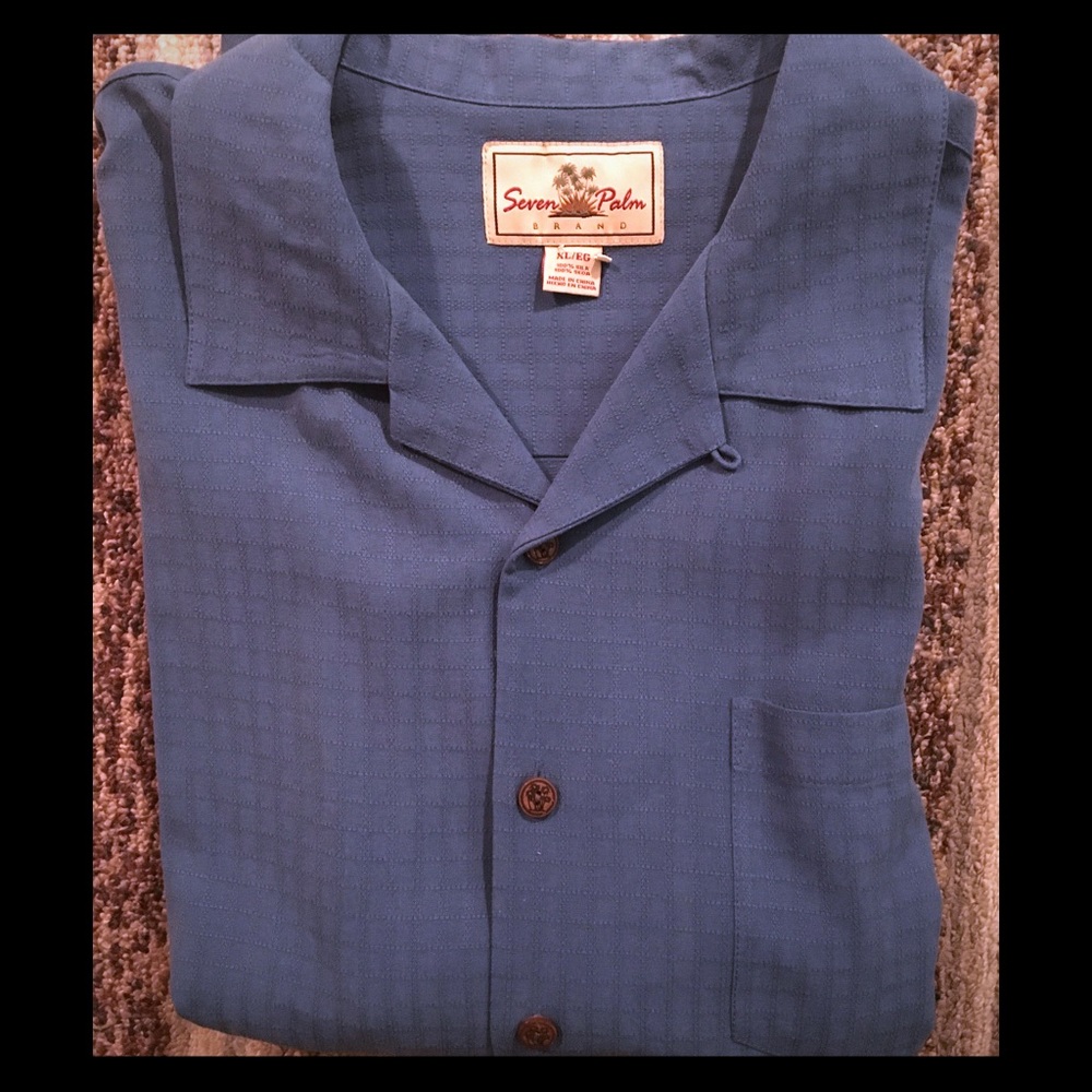 Men’s short-sleeve dress shirt-100% silk